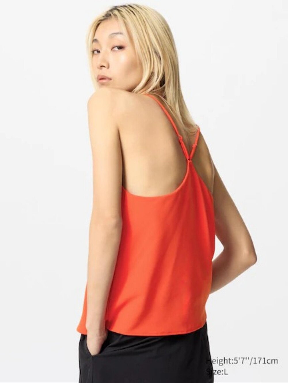 Uniqlo Crepe Jersey Bra Camisole  Coral Halter Tank Top Size Medium